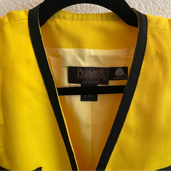 NWT Vintage Premier Collection Canary Yellow & Black Classic Suit Jacket & Pants - Picture 3 of 16